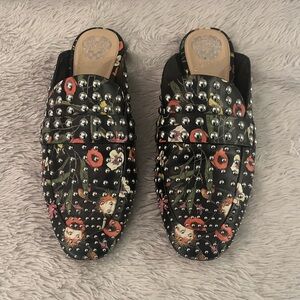 Vince Camuto Women’s Floral Studded Slip-on Mules, size 8.5